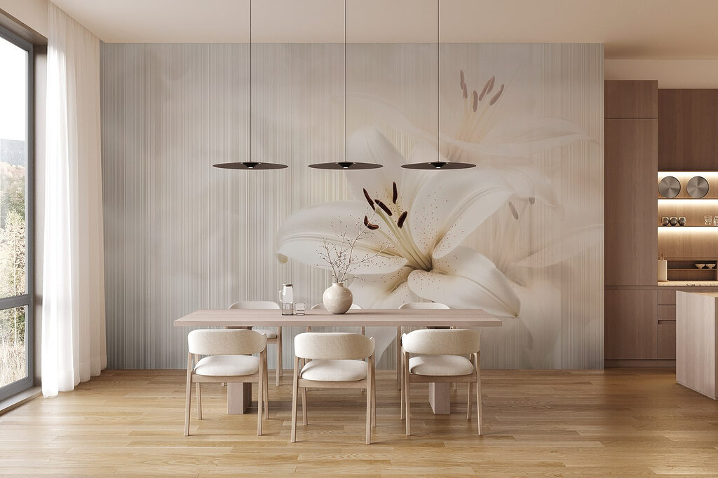Elegante witte lelies in zachte tinten — interieur 7