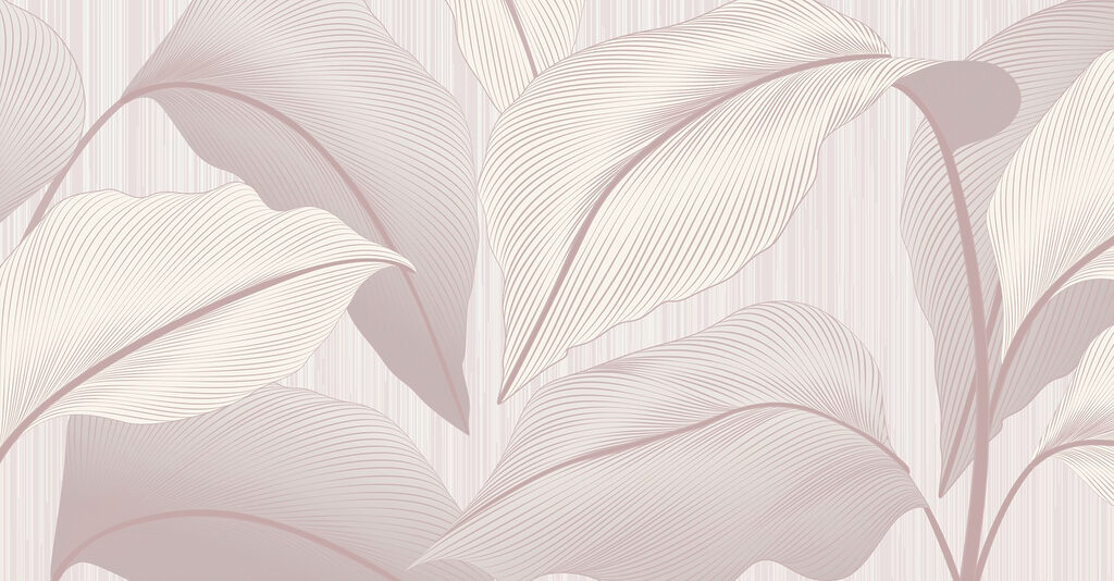 Roze bladlijnen in licht — volledig ontwerp