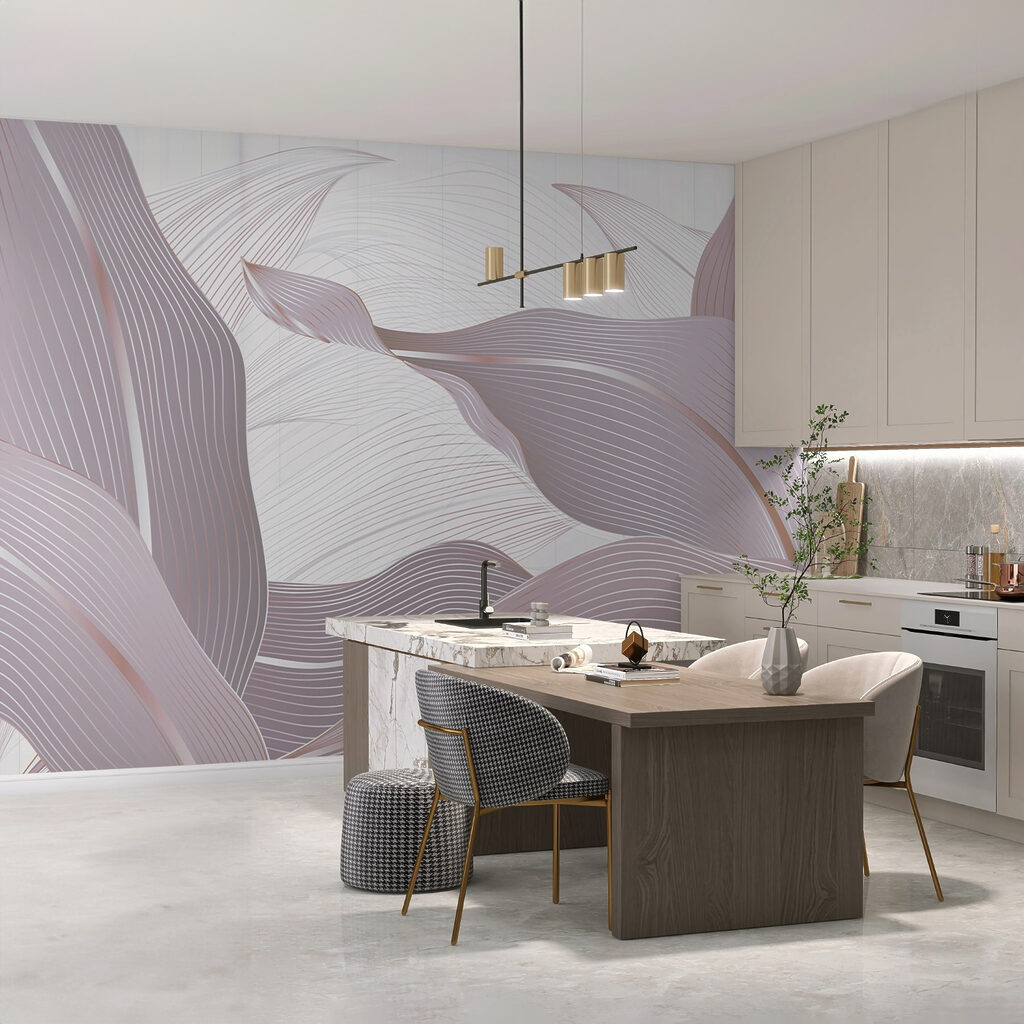 Bladeren buigen in lijnenspel — interieur 2
