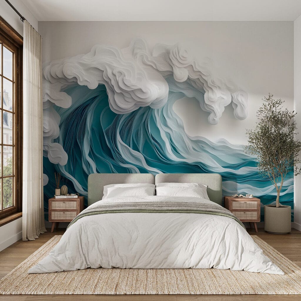 Turquoise branding in laagjes — interieur 3