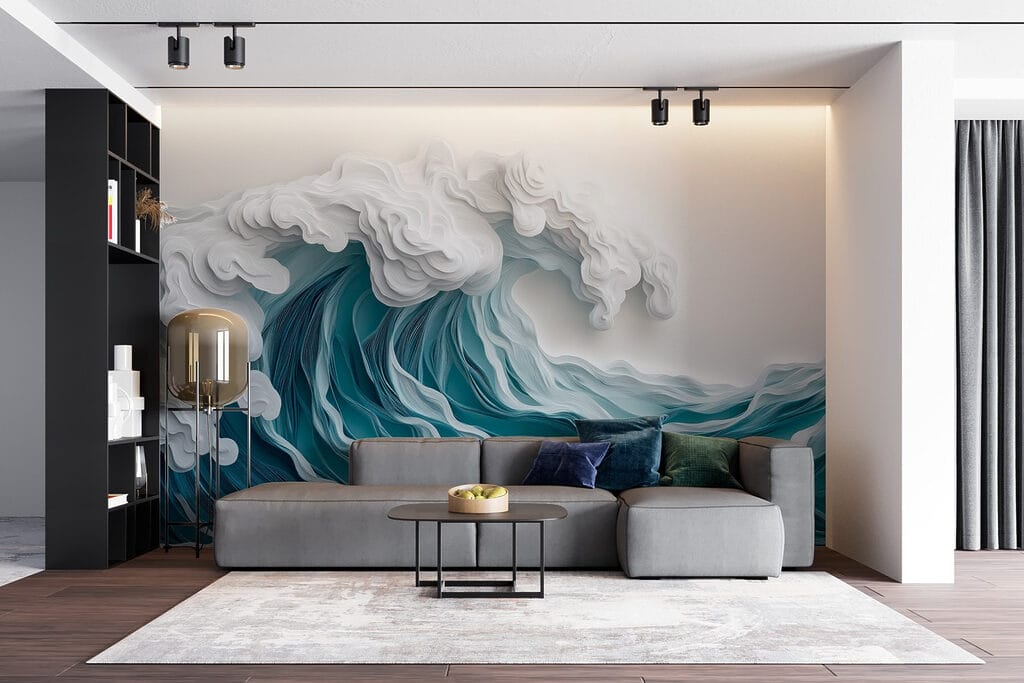 Turquoise branding in laagjes — interieur 5