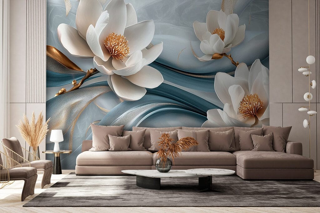 Delicate bloemen op vloeiende stof — interieur 4