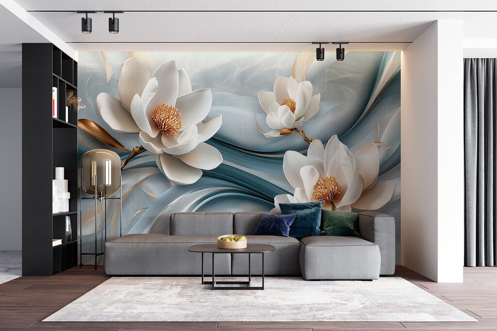 Delicate bloemen op vloeiende stof — interieur 5