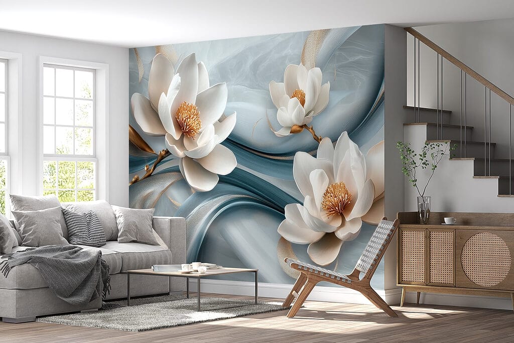 Delicate bloemen op vloeiende stof — interieur 6