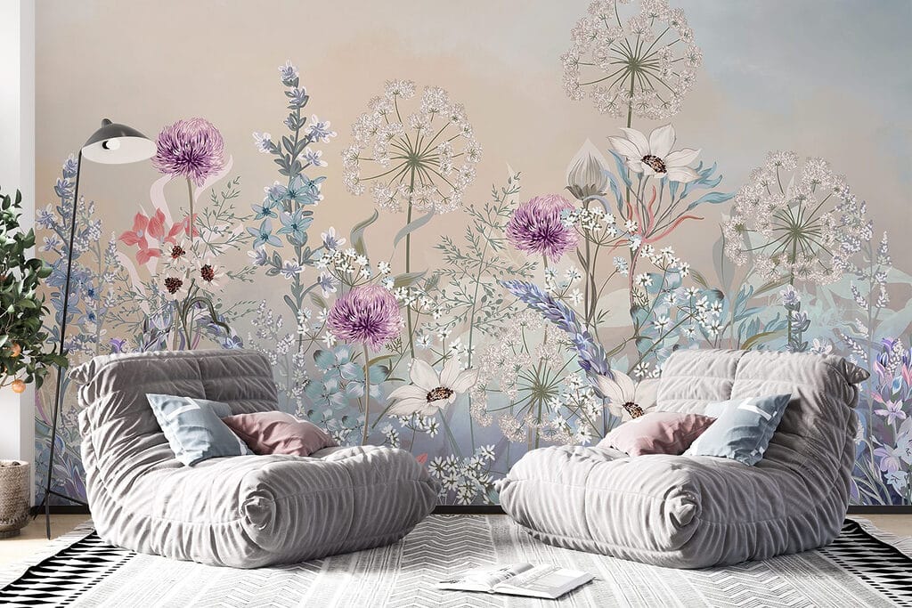 Pastelweide met paarse pluizen — interieur 5