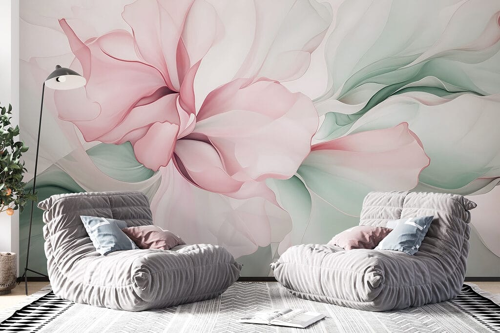 Gevoelige pastel bloemenabstractie — interieur 3