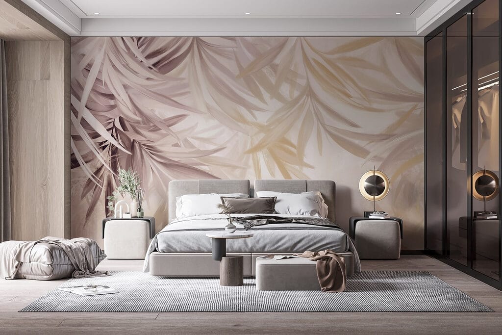 Roze en okerkleurige palmveren — interieur 2