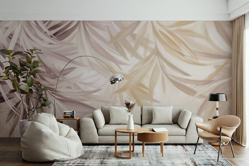 Roze en okerkleurige palmveren — interieur 3