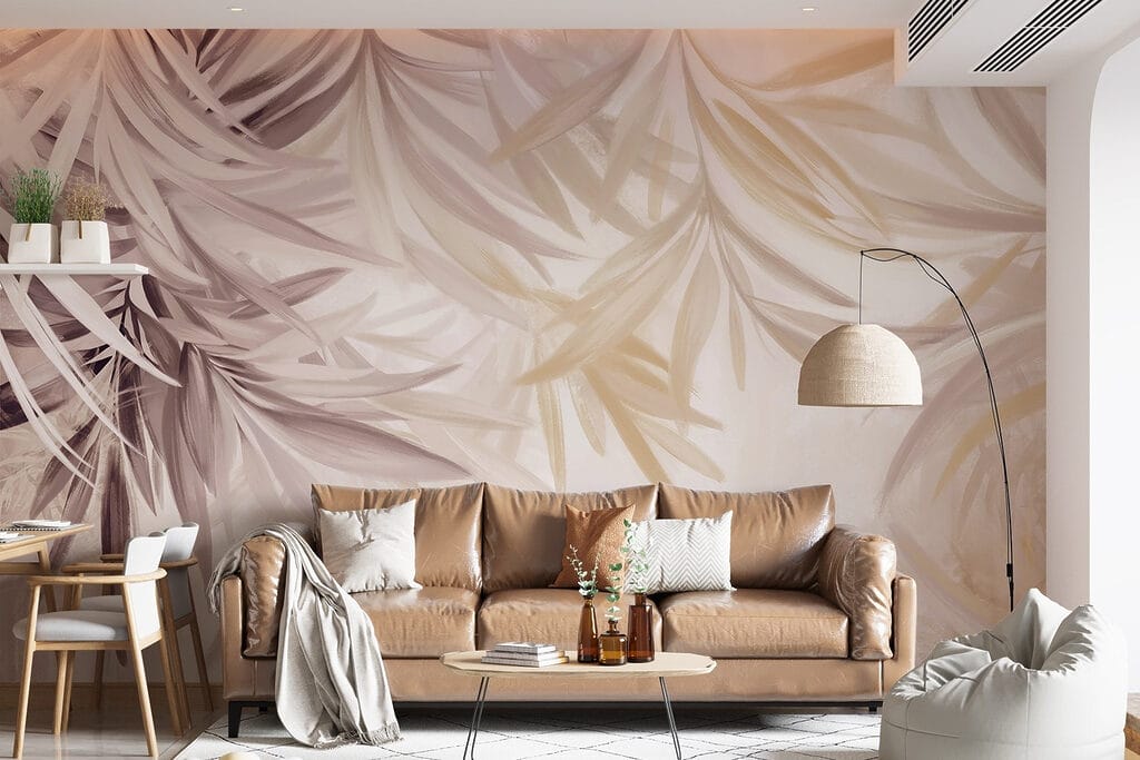 Roze en okerkleurige palmveren — interieur 4