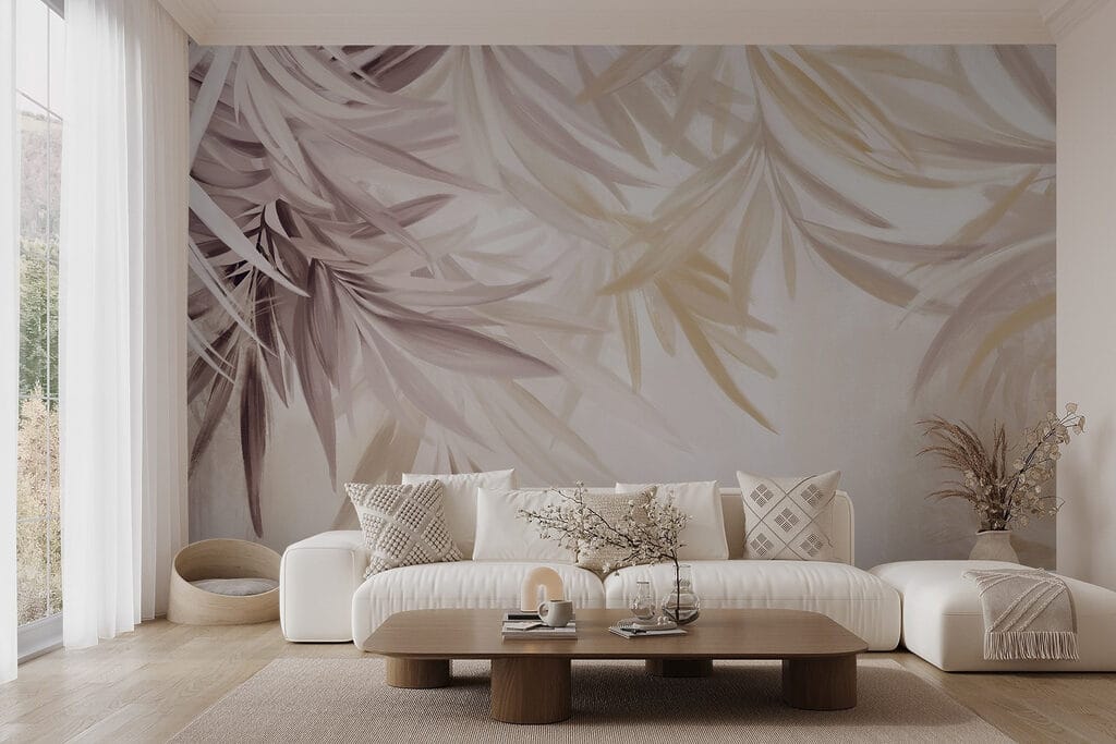 Roze en okerkleurige palmveren — interieur 5
