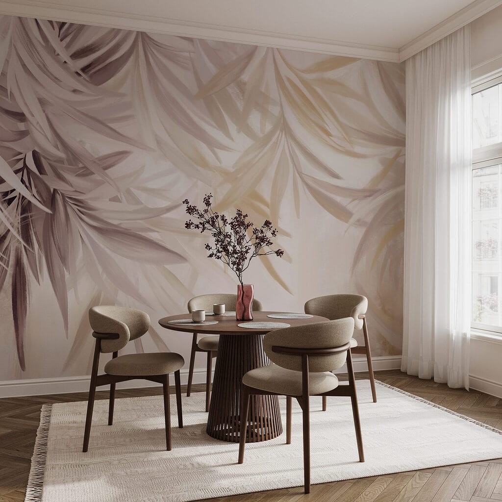 Roze en okerkleurige palmveren — interieur 6