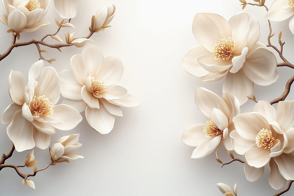 Groep witte bloemen — volledig ontwerp