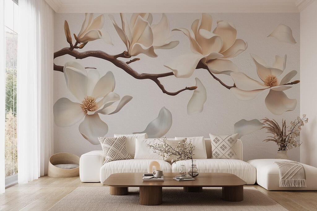 Witte bloemen aan een tak — interieur 4