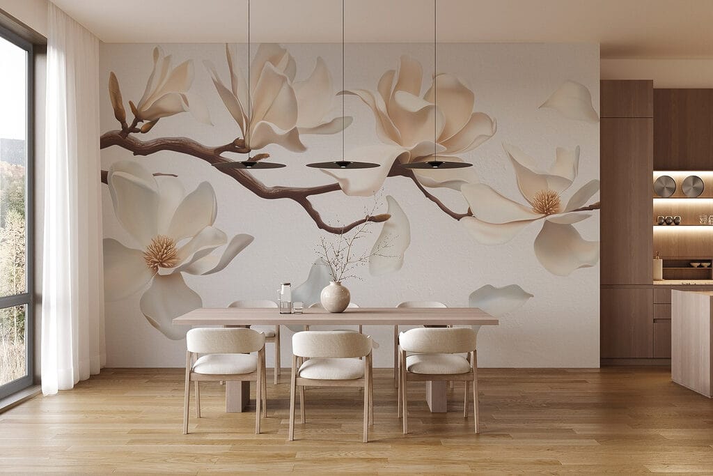 Witte bloemen aan een tak — interieur 5