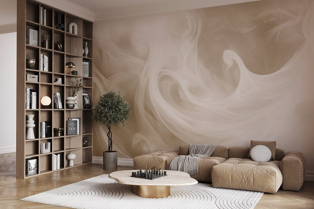 Roomwitte sluiers draaien samen — interieur 2