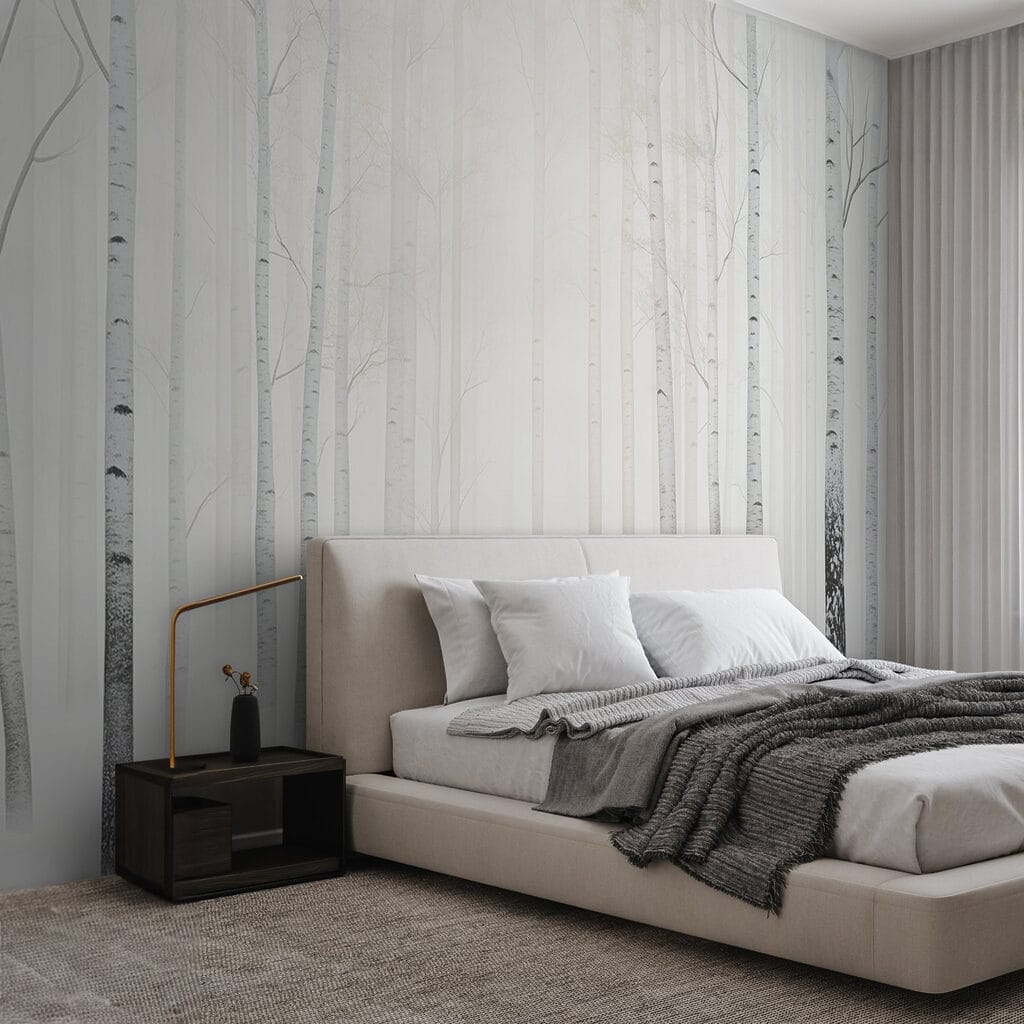 Witte berken in tegenlicht — interieur 1