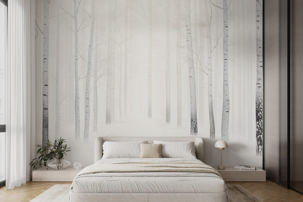 Witte berken in tegenlicht — interieur 3