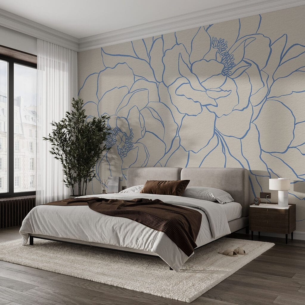 Bloemen in dunne contouren — interieur 1