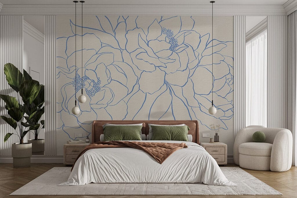 Bloemen in dunne contouren — interieur 2