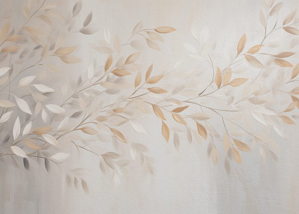 Beige takken op grijstinten — volledig ontwerp