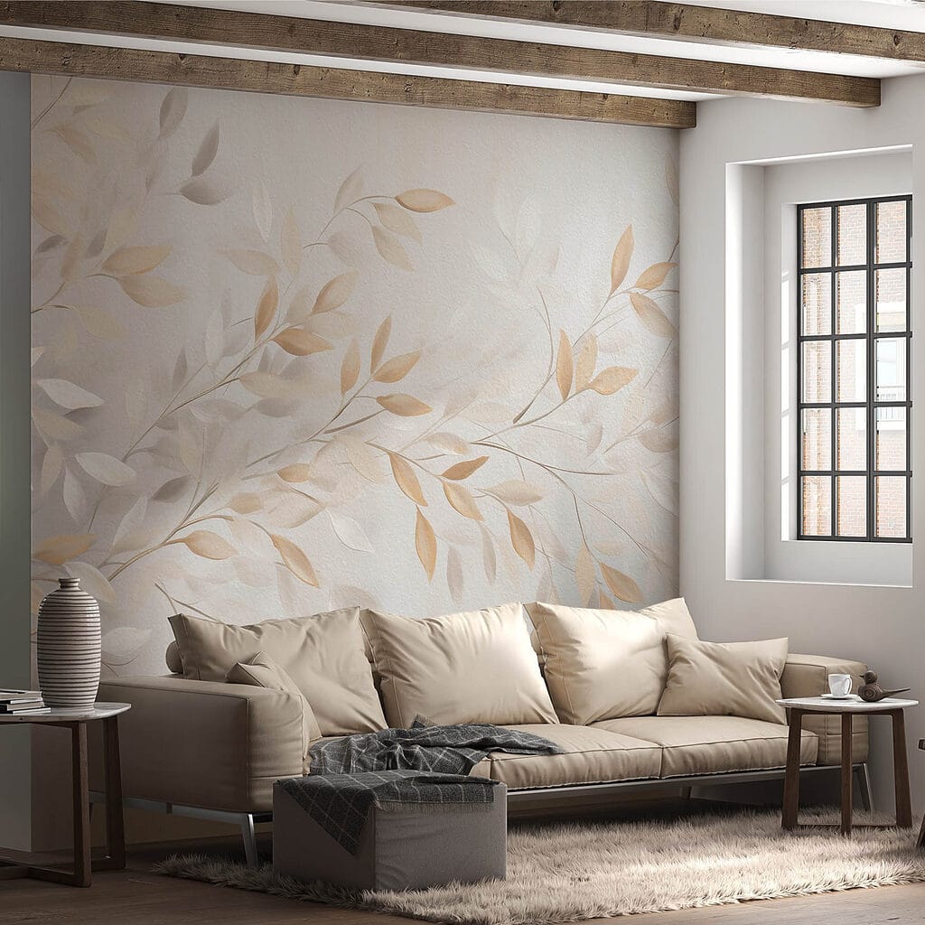 Beige takken op grijstinten — interieur 2