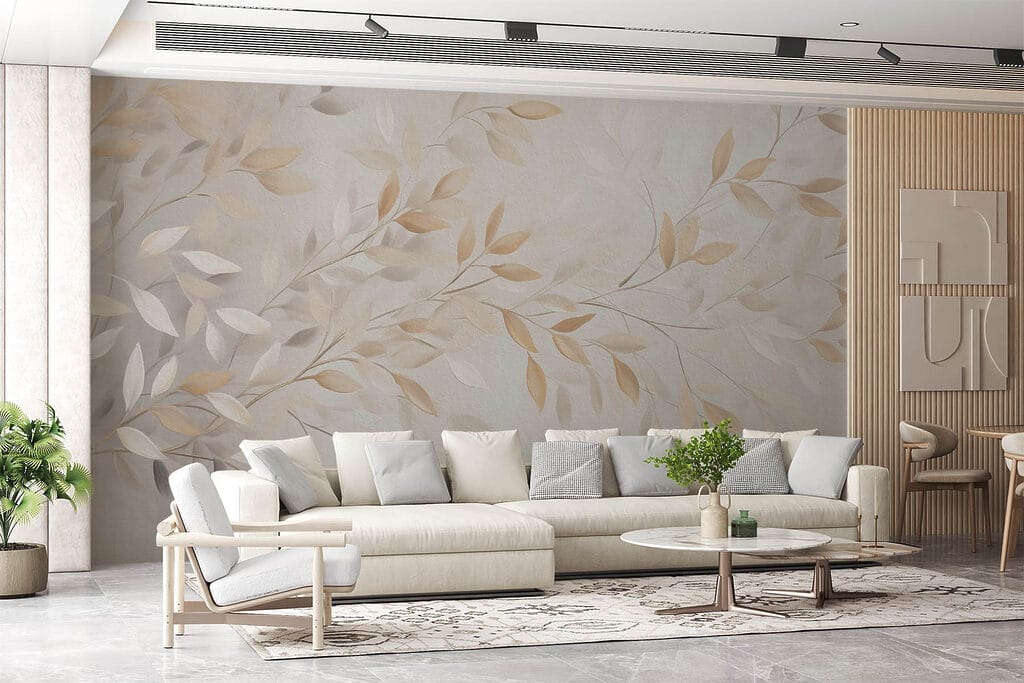 Beige takken op grijstinten — interieur 3
