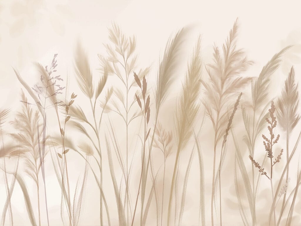 Gouden grassen op bleekroze — volledig ontwerp