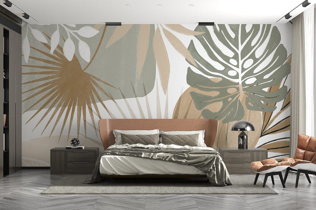 Tropenblad in platte aardetinten — interieur 2