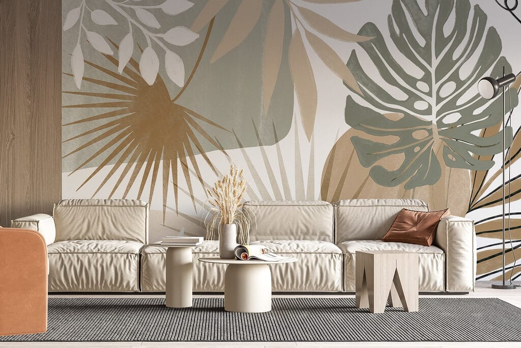Tropenblad in platte aardetinten — interieur 5