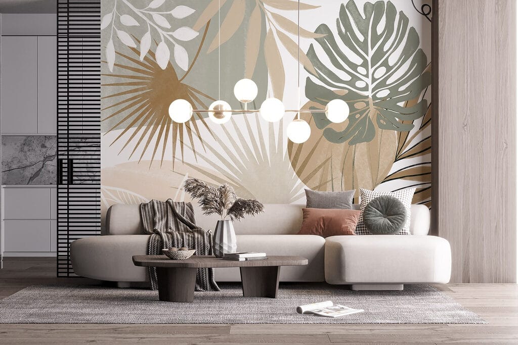Tropenblad in platte aardetinten — interieur 6
