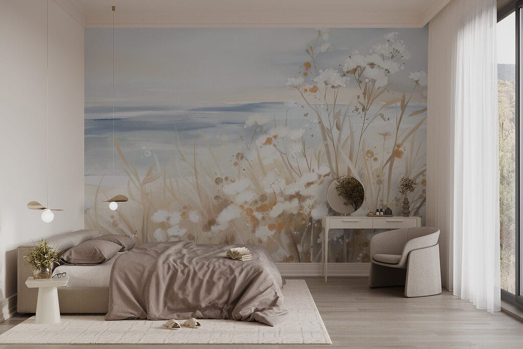 Bloemetjes langs blauwe kustlijnen — interieur 1