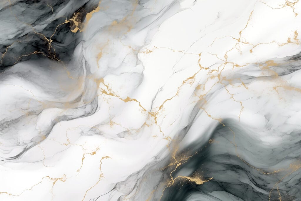 Gouden aders door grijswit — volledig ontwerp