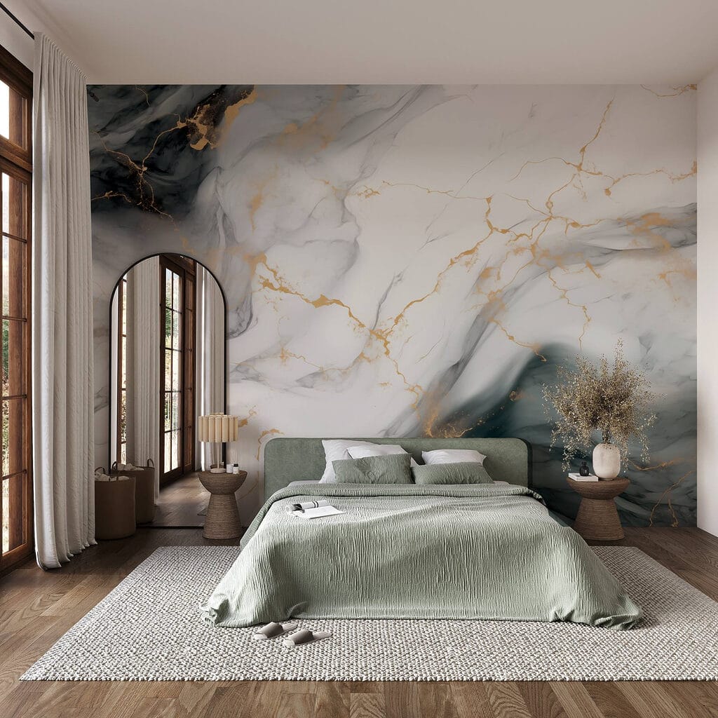 Gouden aders door grijswit — interieur 1