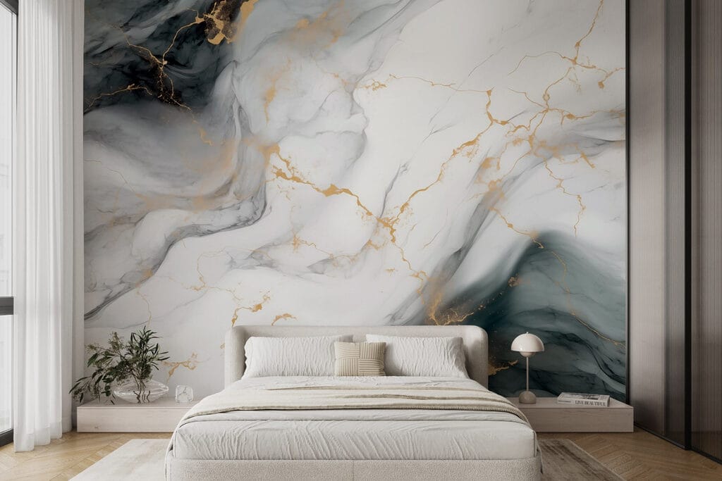 Gouden aders door grijswit — interieur 2