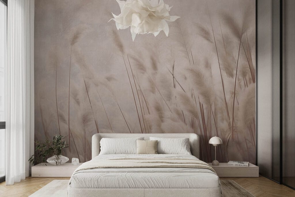 Graspluimen in zacht taupe — interieur 2