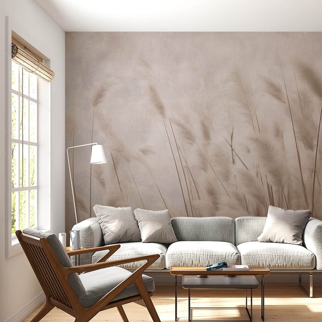 Graspluimen in zacht taupe — interieur 3