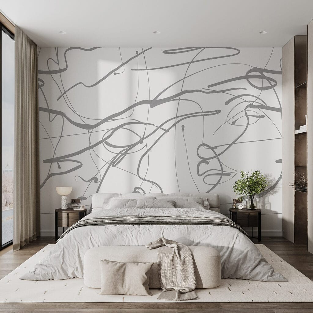 Witte achtergrond met grijze lijnen in een interieur
