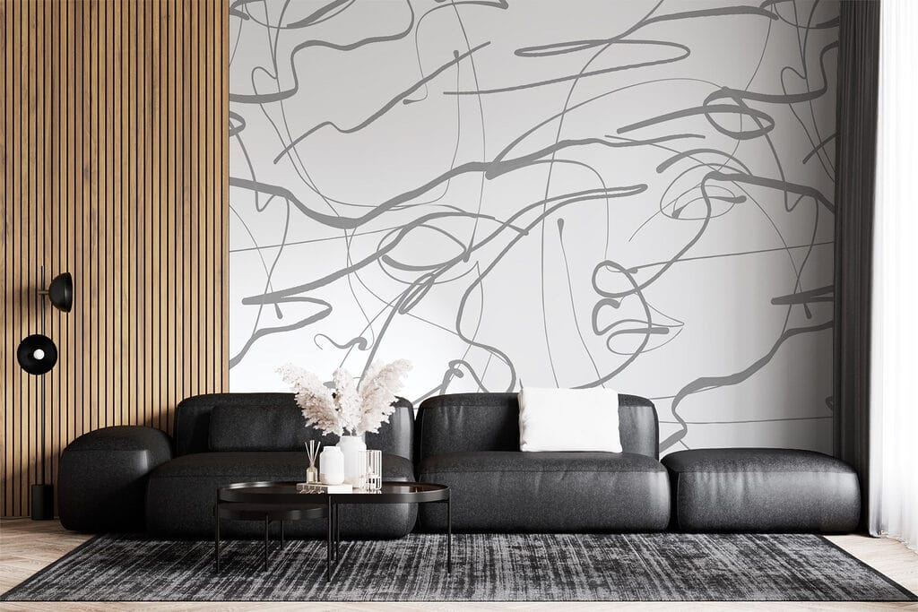 Witte achtergrond met grijze lijnen — interieur 3