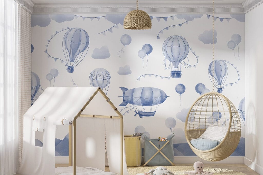 Luchtballonnen boven kleine bergen — interieur 2
