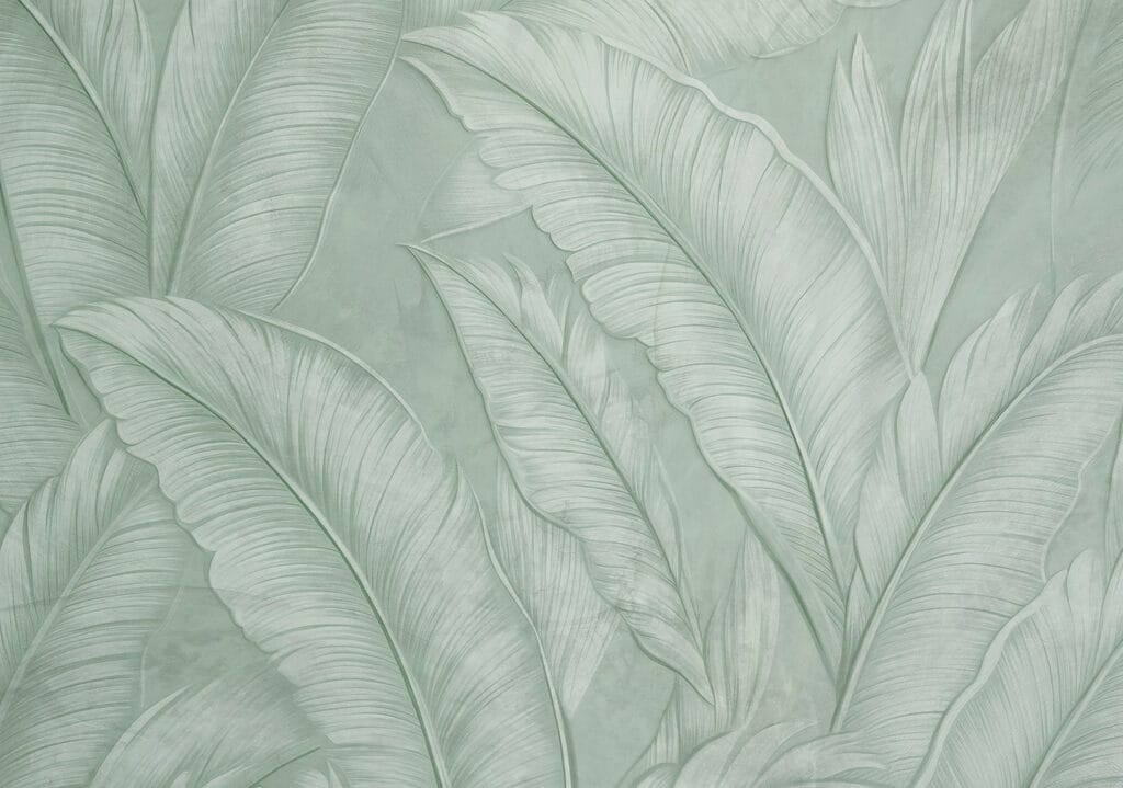 Palmbladeren met bleekgroene nerven — volledig ontwerp