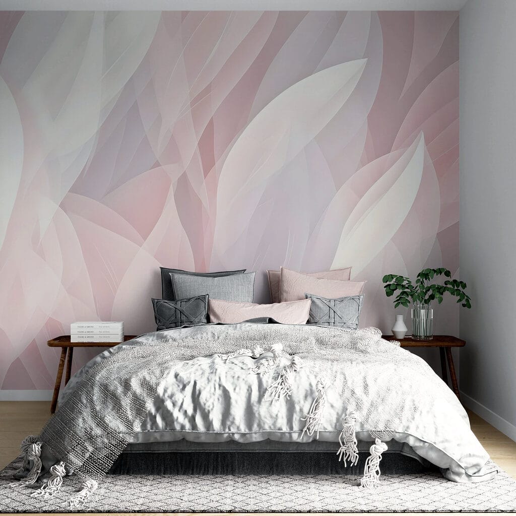 Roze bladen in lichtlagen — interieur 2