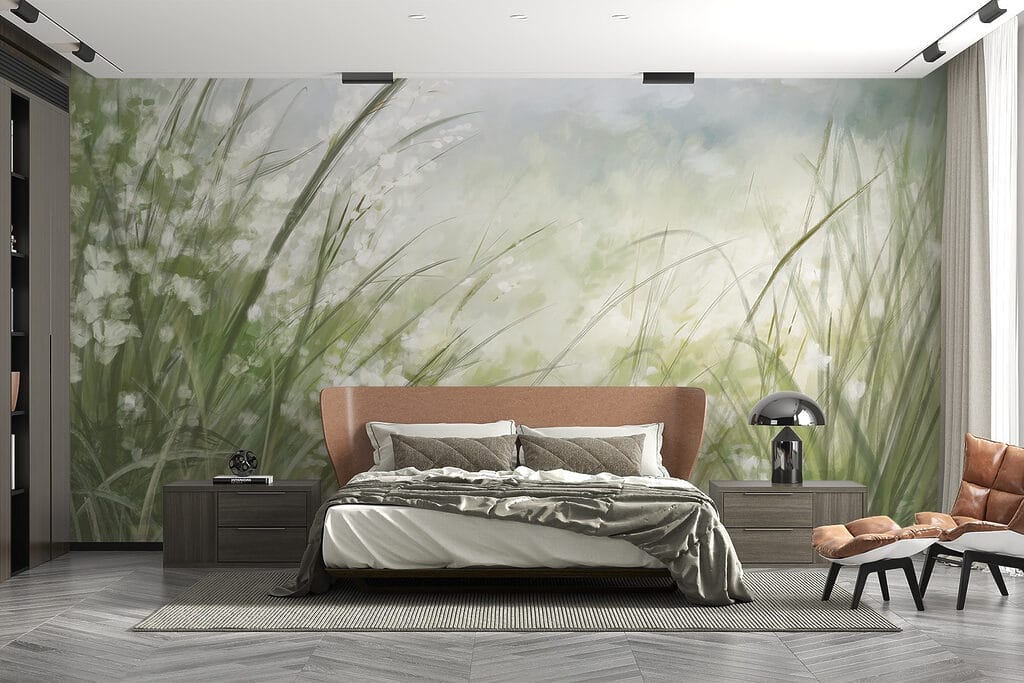Witte bloemetjes tussen grashalmen — interieur 3