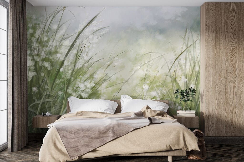 Witte bloemetjes tussen grashalmen — interieur 4