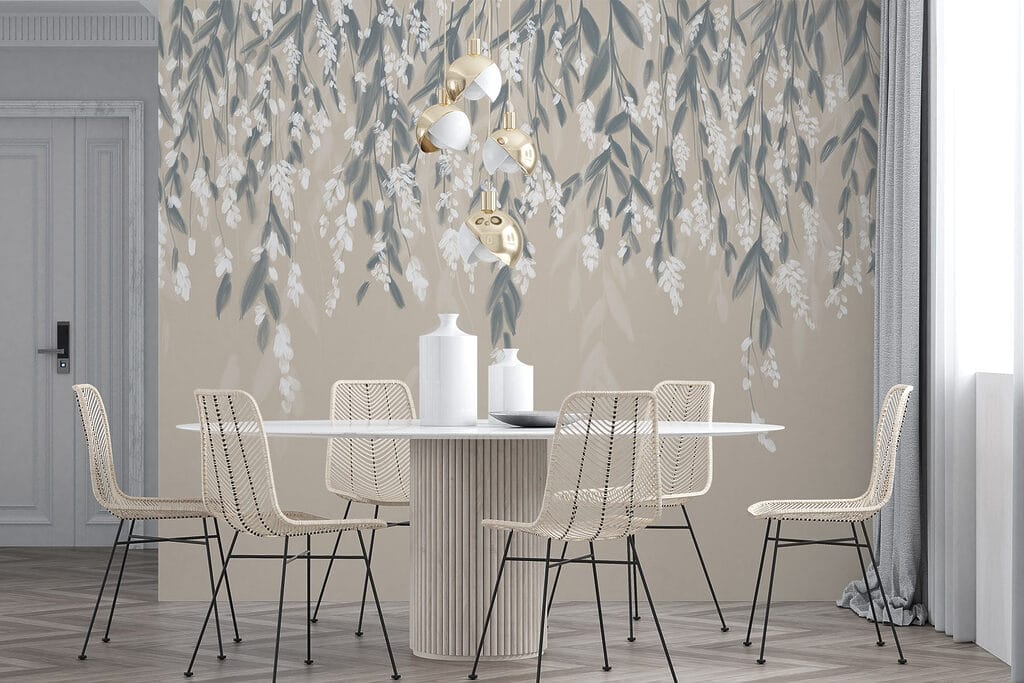 Hangende blaadjes boven zandkleur — interieur 6