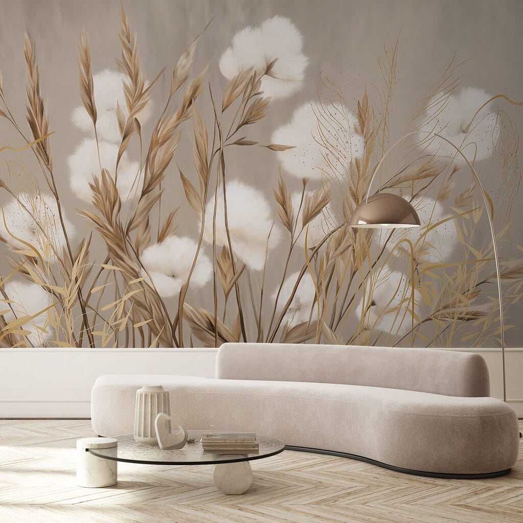 Katoenpluis tussen gouden halmen — interieur 6