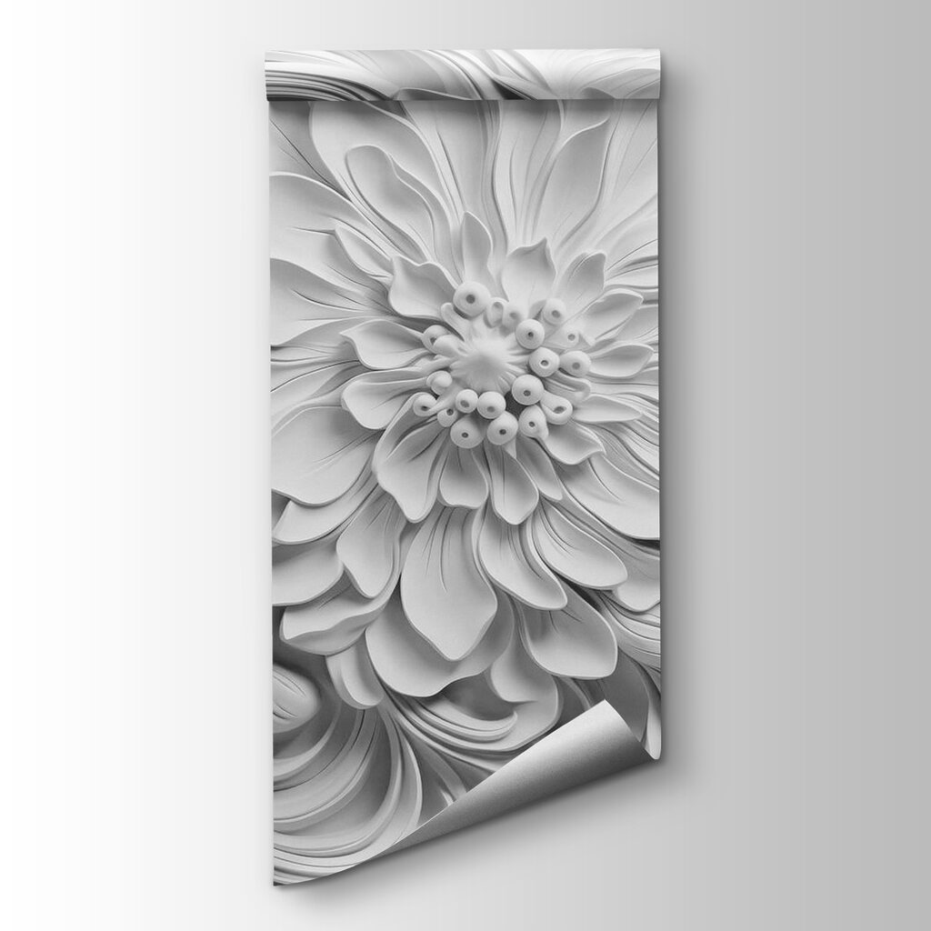 Witte bloemen met krulranden — productweergave