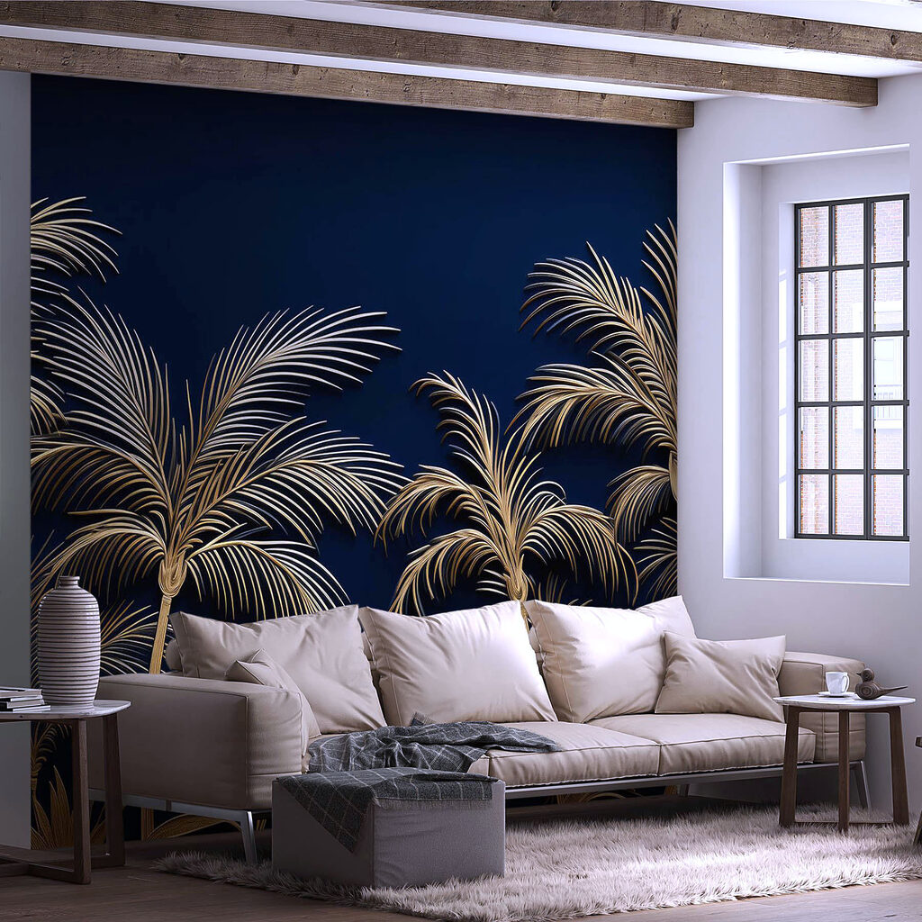 Gouden palmen op nachtblauw — interieur 3