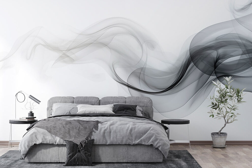 Grijze rooklinten op wit — interieur 2