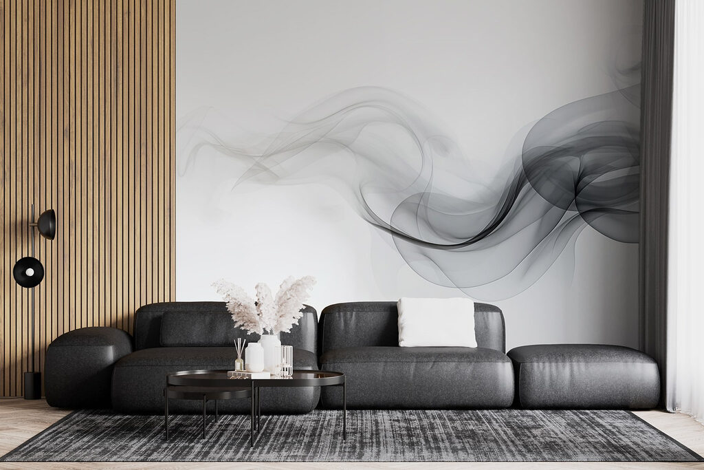 Grijze rooklinten op wit — interieur 3