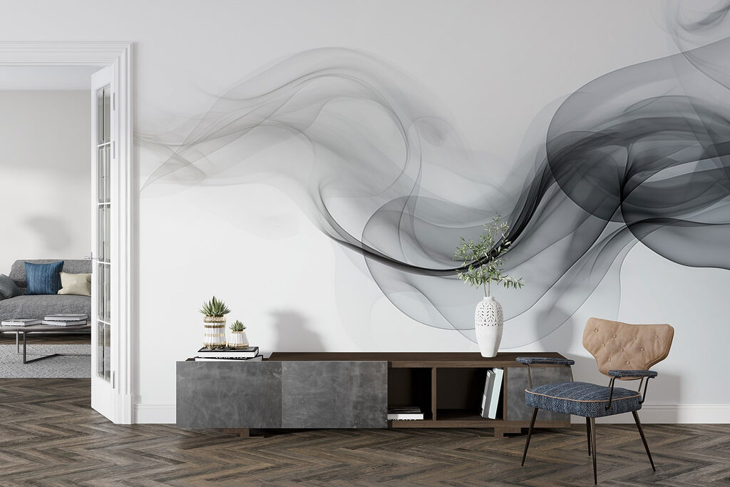 Grijze rooklinten op wit — interieur 4